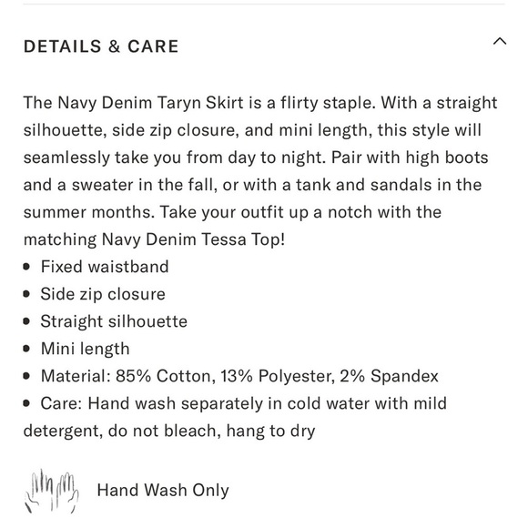 Tuckernuck Denim Taryn Mini Skirt-Navy Blue-Women’s XXL-Casual-Summer-Spring-NEW - Picture 3 of 11